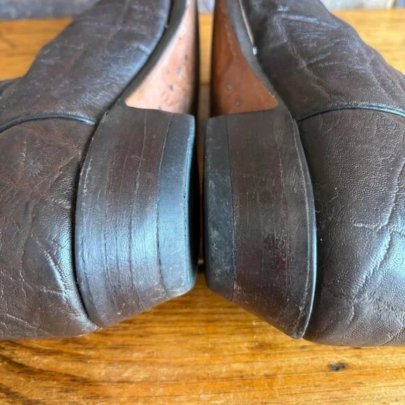 VTG Tony Lama Brown Leather Boots Style 8594 Size 9D